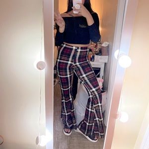 Plaid Bellbottom Pants